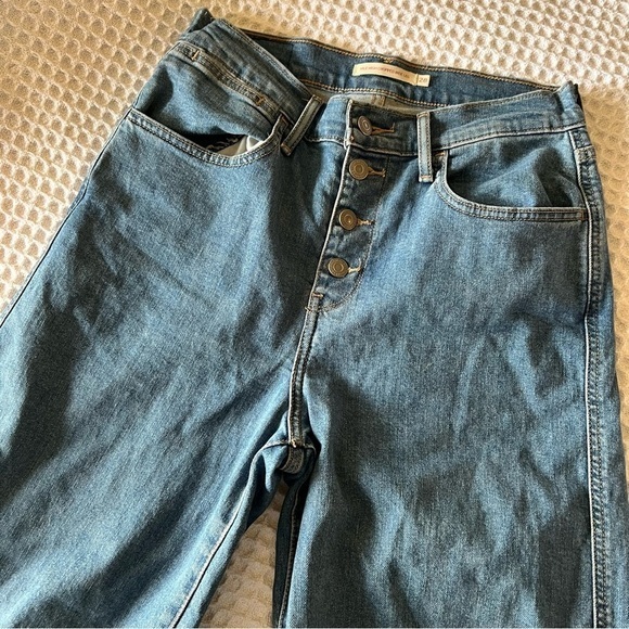 LEVIS MILE HIGH WIDE LEG WOMEN'S JEANS SIZE 28 medium wash - Picture 5 of 9